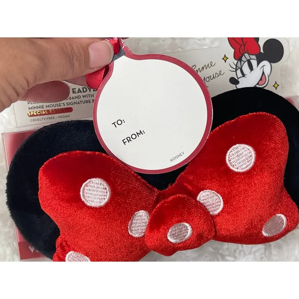 The Creme Shop Minnie Mouse 3D Teddy Spa Headband Plushie Bow Hairband Red Black